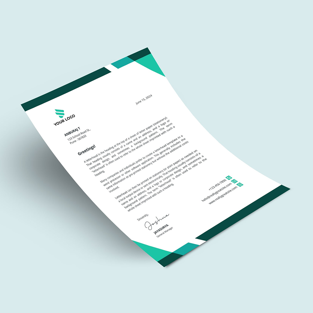 Letterhead printing